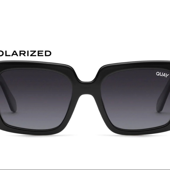 Quay Australia Total Vibe Polarized Sunglasses Black Smoke Green Fade polarized - Picture 3 of 7